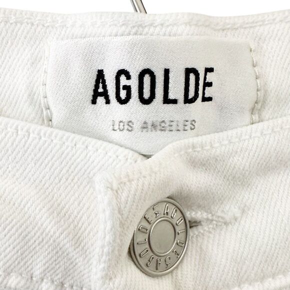 AGOLDE Riley High Rise Straight Crop Jean in Sour Cream White Size 26 - Picture 10 of 13